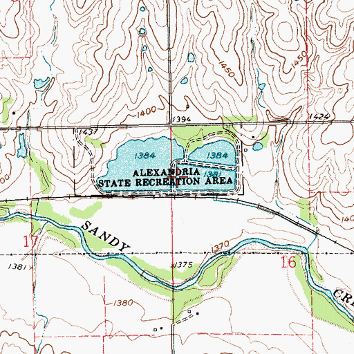 Topographic Map of Jefferson County Recreation Grounds Dam, NE