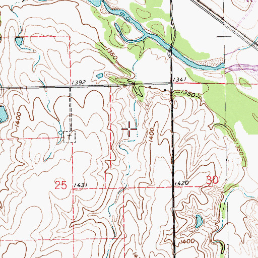 Topographic Map of C E Rice Storage Dam, NE