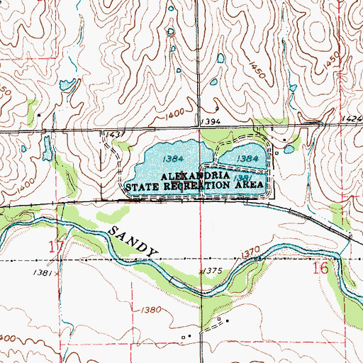 Topographic Map of Alexandria Dam, NE