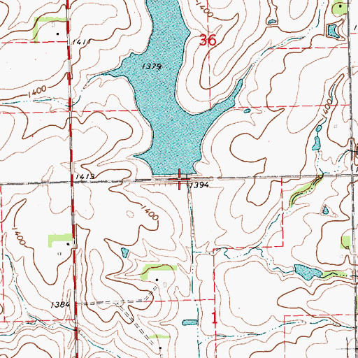 Topographic Map of Detention Dam 17-B, NE