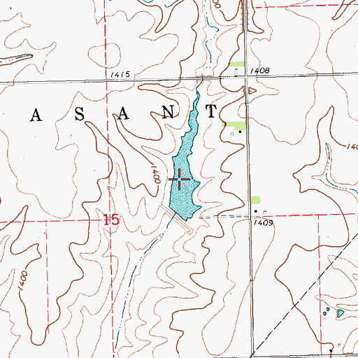 Topographic Map of Big Indian Creek Reservoir 8-B, NE