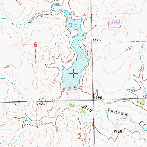 Topographic Map of Big Indian Creek Reservoir 10-A, NE
