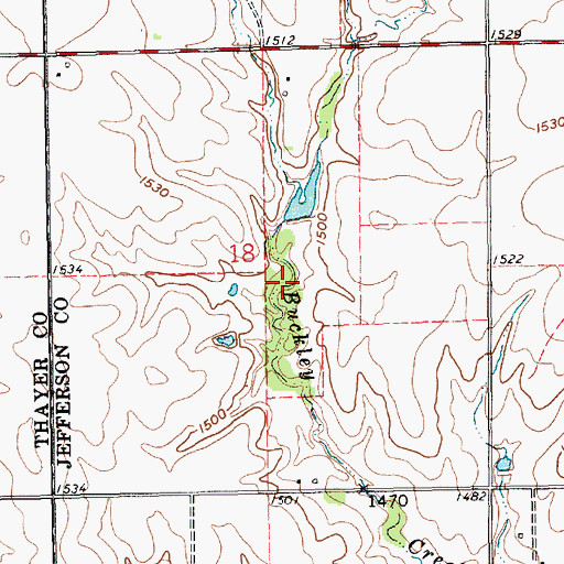 Topographic Map of Buckley Creek Reservoir 3-C, NE