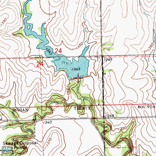 Topographic Map of Detention Dam 17-A, NE