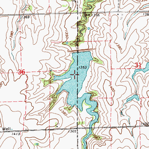 Topographic Map of Big Indian Creek Reservoir 7-A, NE