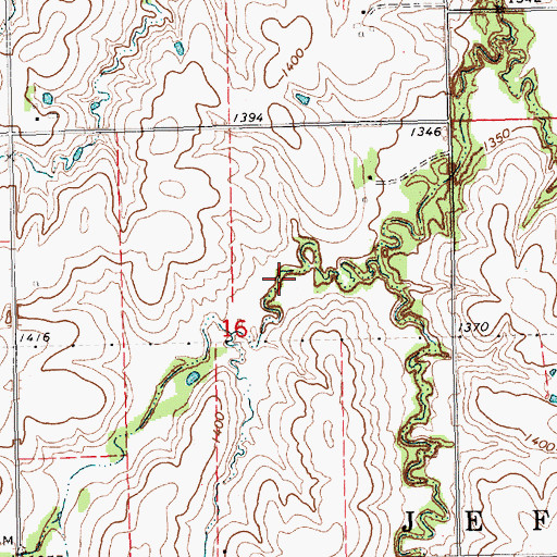 Topographic Map of Detention Dam 8-B, NE