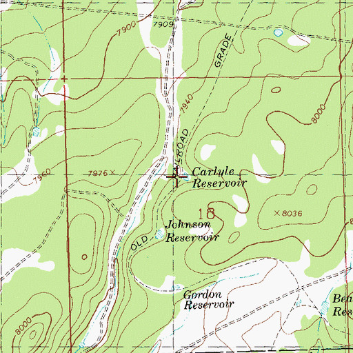 Topographic Map of Carlyle Reservoir, CO