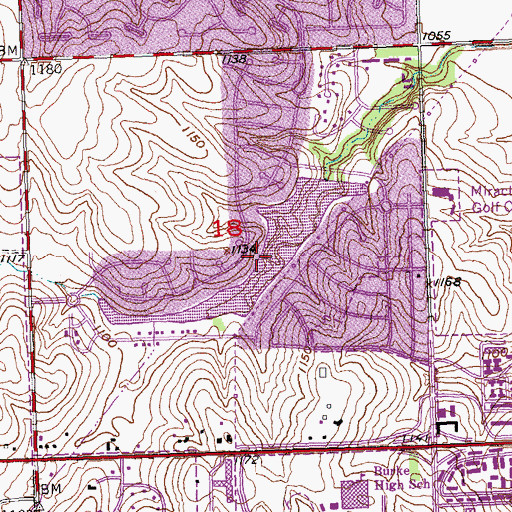 Topographic Map of Candlewood Reservoir, NE