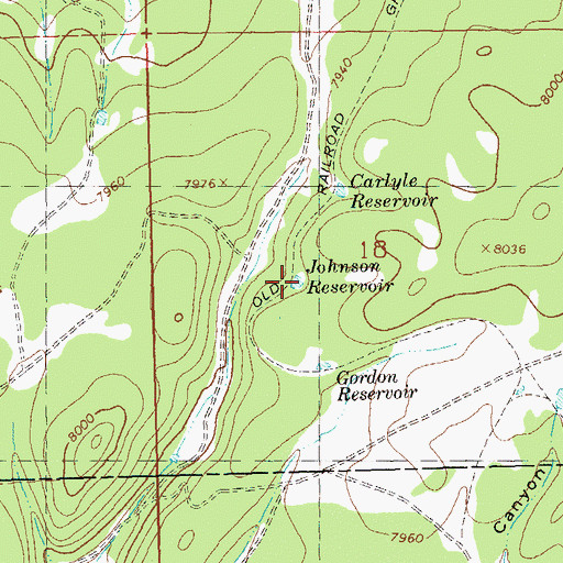 Topographic Map of Johnson Reservoir, CO