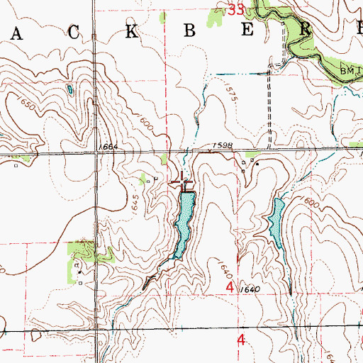 Topographic Map of Thelen Reservoir, NE