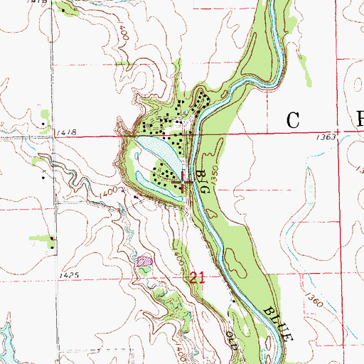 Topographic Map of Blue River Lodge Dam, NE