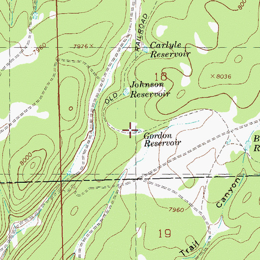 Topographic Map of Gordon Reservoir, CO