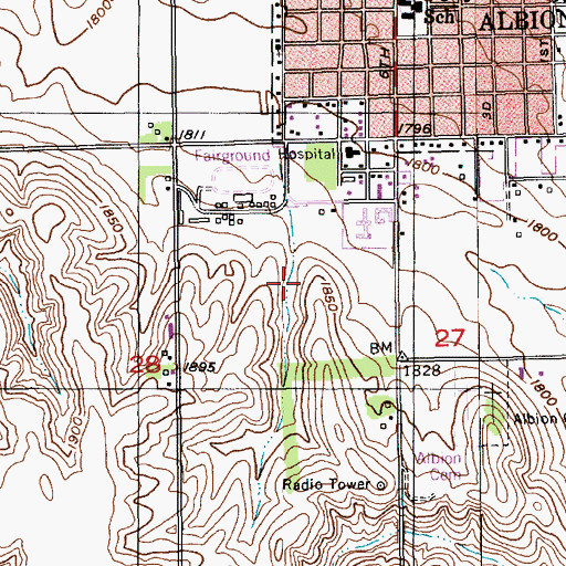 Topographic Map of Kohtz-City of Albion Dam, NE