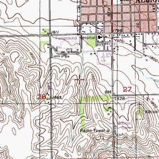 Topographic Map of Kohtz-City of Albion Reservoir, NE