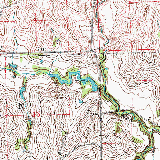 Topographic Map of Mathiesen Reservoir, NE