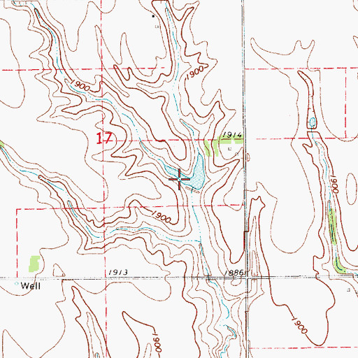 Topographic Map of Dominy Reservoir, NE