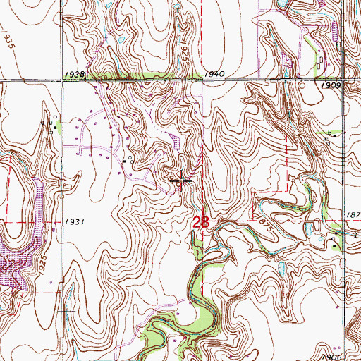 Topographic Map of Hueske Dam, NE