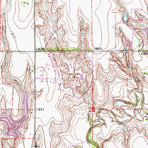Topographic Map of Hueske Reservoir, NE