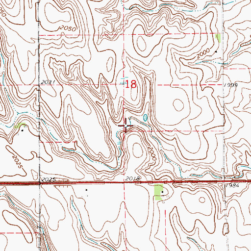 Topographic Map of Thirty-Two Mile Creek Reservoir, NE