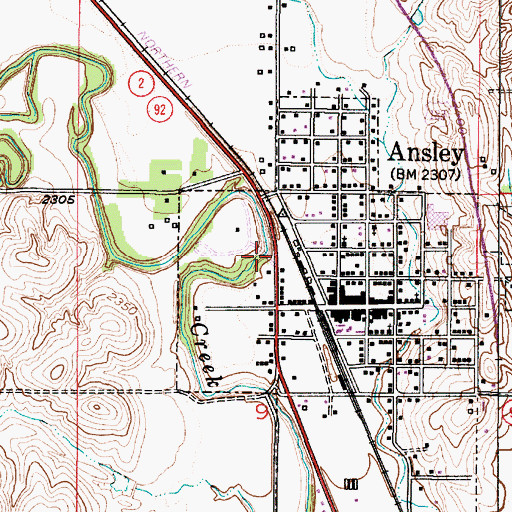 Topographic Map of Ansley Park Dam, NE