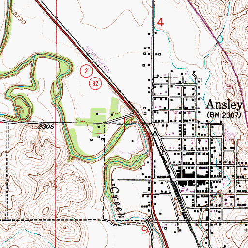 Topographic Map of Ansley Reservoir, NE