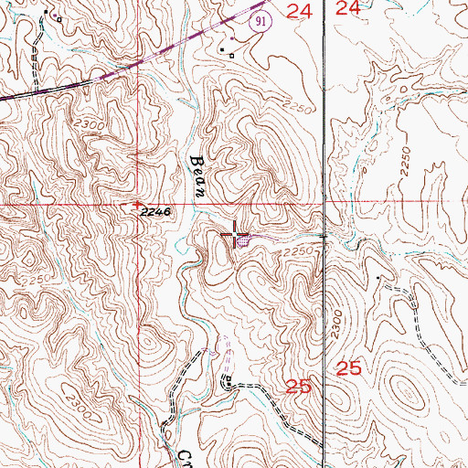 Topographic Map of Alfred James Detention Dam, NE