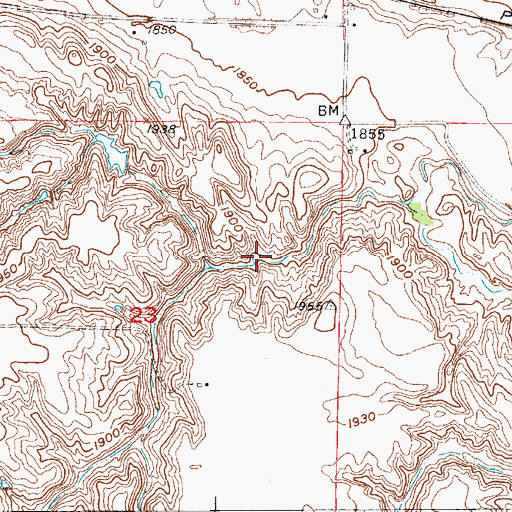 Topographic Map of Grade Stabilization Dam 1-1, NE
