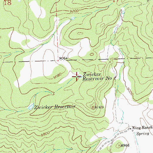 Topographic Map of Zwicker Reservoir Number 2, CO