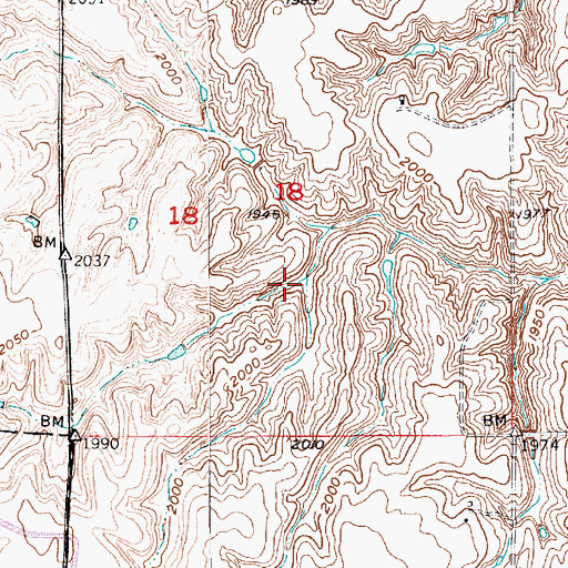 Topographic Map of Grade Stabilization Reservoir 2-3, NE