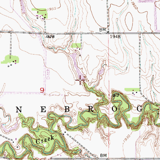 Topographic Map of Fries Dam, NE