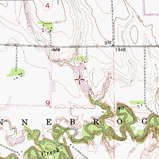 Topographic Map of Fries Reservoir, NE
