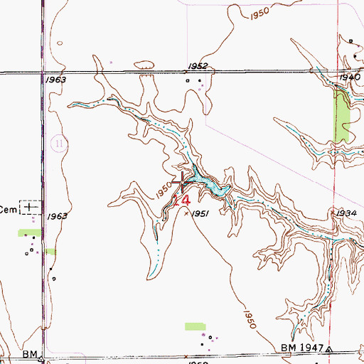 Topographic Map of Jensen Reservoir, NE