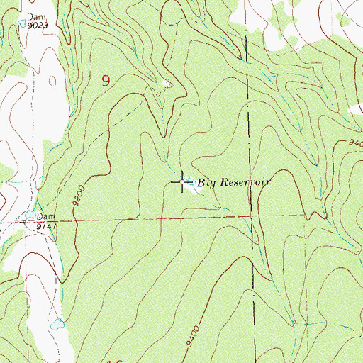 Topographic Map of Big Reservoir, CO