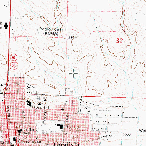Topographic Map of Cure Creek Reservoir 1-A, NE