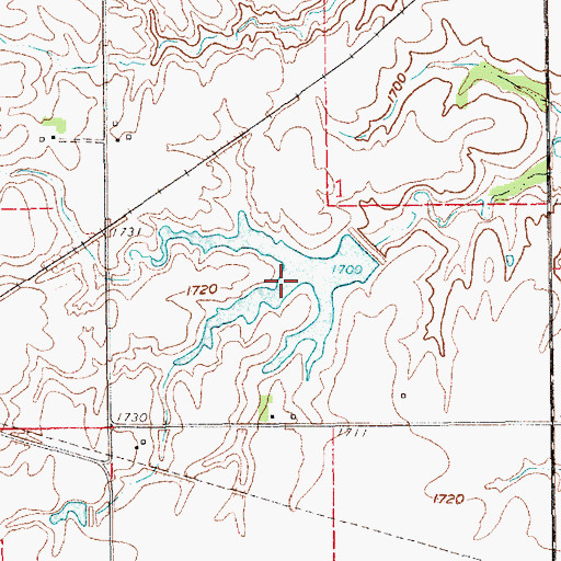 Topographic Map of Williams Reservoir, NE
