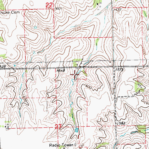 Topographic Map of Ptacek Dam, NE