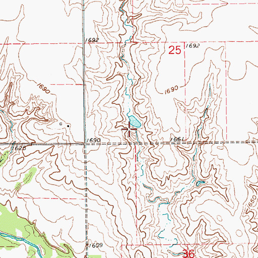 Topographic Map of Mountford Dam, NE