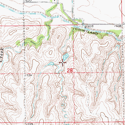 Topographic Map of Johnston and Thompson Reservoir, NE