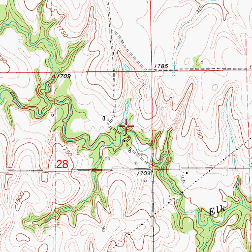 Topographic Map of Wehrman Dam, NE