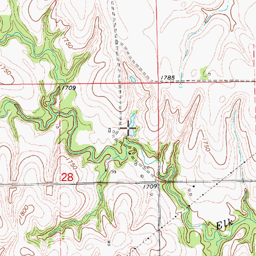 Topographic Map of Wehrman Reservoir, NE
