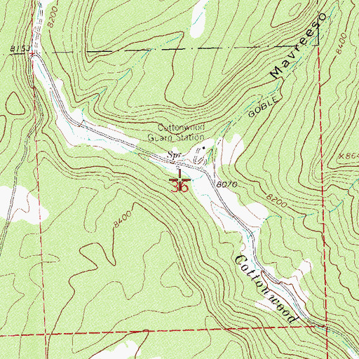 Topographic Map of Mavreeso Creek, CO