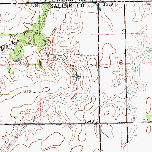 Topographic Map of Milton Reservoir, NE