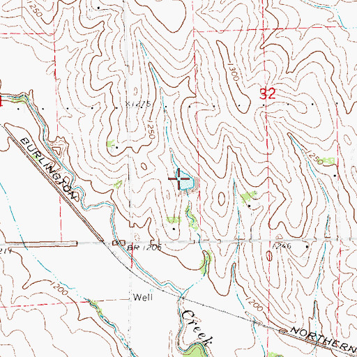 Topographic Map of Roberts Reservoir, NE