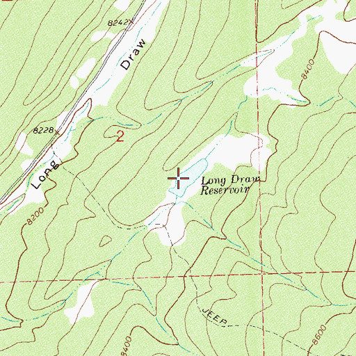 Topographic Map of Long Draw Reservoir, CO