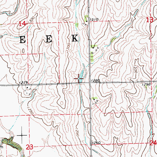 Topographic Map of Edgar Reservoir, NE