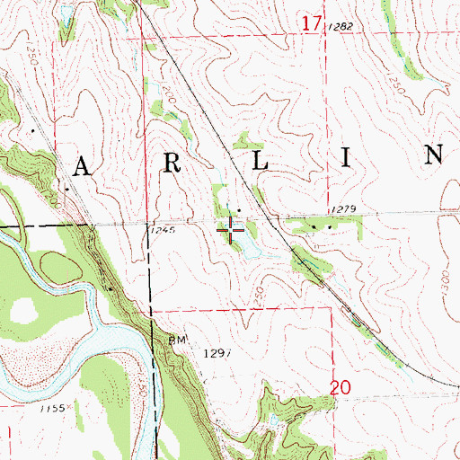 Topographic Map of Lang Reservoir, NE