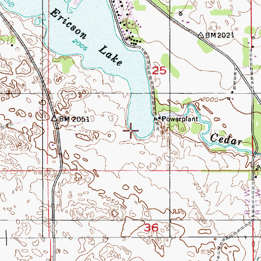 Topographic Map of Ericson Dam, NE
