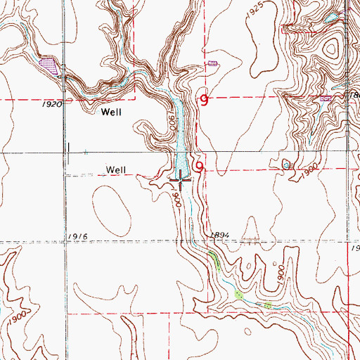 Topographic Map of Dominy Dam Number 1, NE