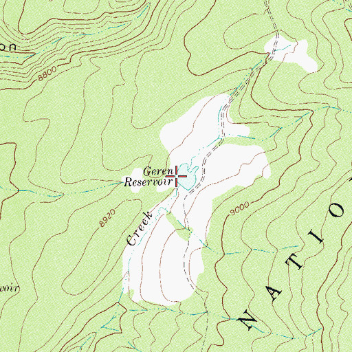 Topographic Map of Geren Reservoir, CO