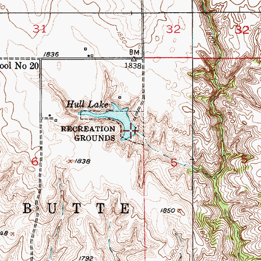 Topographic Map of Hull Dam, NE